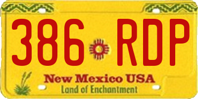 NM license plate 386RDP