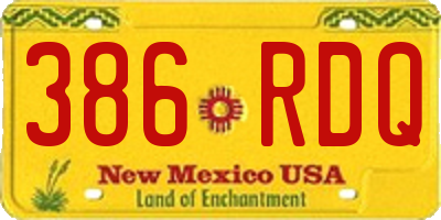 NM license plate 386RDQ