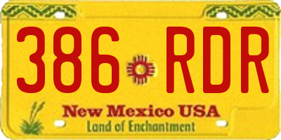 NM license plate 386RDR