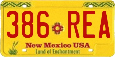 NM license plate 386REA