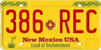 NM license plate 386REC
