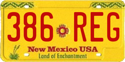 NM license plate 386REG