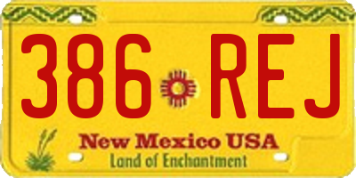 NM license plate 386REJ