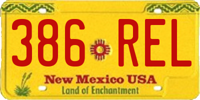 NM license plate 386REL
