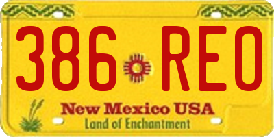 NM license plate 386REO