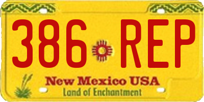 NM license plate 386REP
