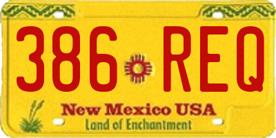 NM license plate 386REQ