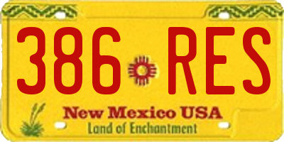 NM license plate 386RES