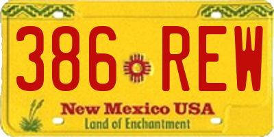 NM license plate 386REW