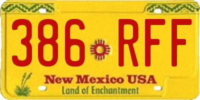 NM license plate 386RFF