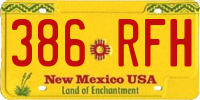 NM license plate 386RFH