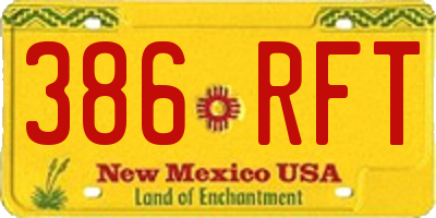 NM license plate 386RFT