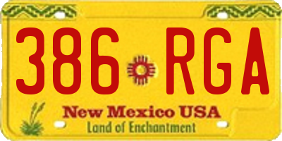 NM license plate 386RGA