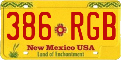NM license plate 386RGB