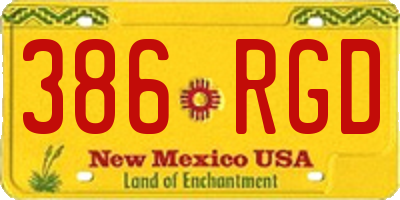 NM license plate 386RGD
