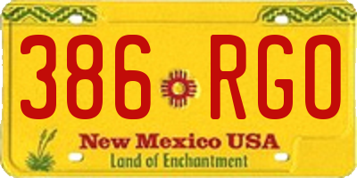 NM license plate 386RGO