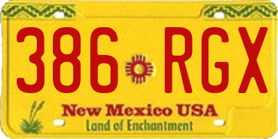 NM license plate 386RGX