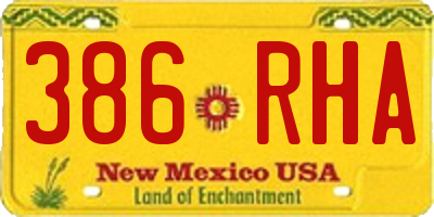 NM license plate 386RHA