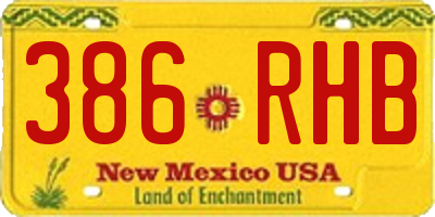 NM license plate 386RHB