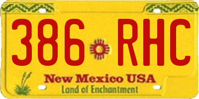 NM license plate 386RHC