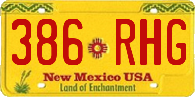 NM license plate 386RHG