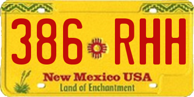 NM license plate 386RHH