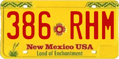 NM license plate 386RHM
