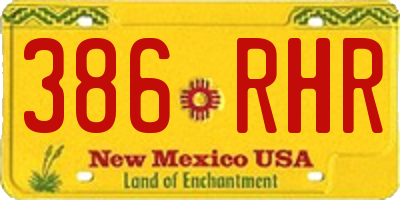 NM license plate 386RHR