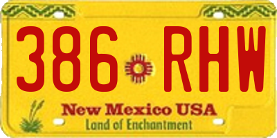 NM license plate 386RHW
