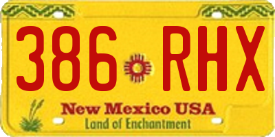 NM license plate 386RHX