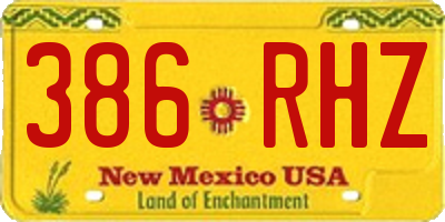 NM license plate 386RHZ