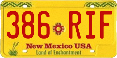 NM license plate 386RIF