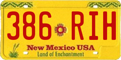 NM license plate 386RIH