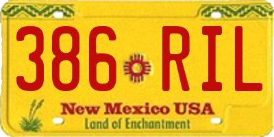 NM license plate 386RIL