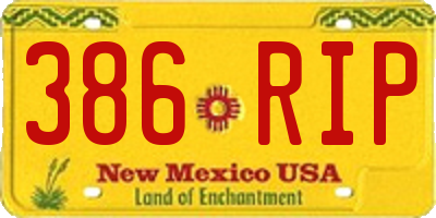 NM license plate 386RIP