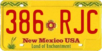 NM license plate 386RJC