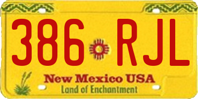 NM license plate 386RJL