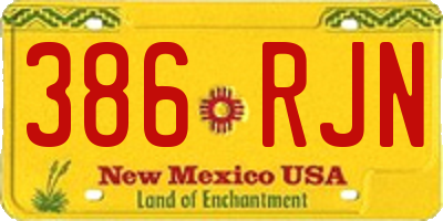 NM license plate 386RJN