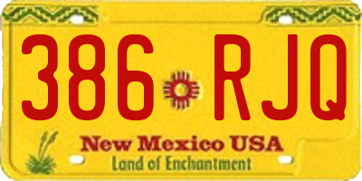 NM license plate 386RJQ