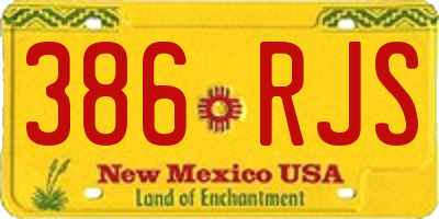 NM license plate 386RJS