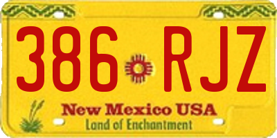 NM license plate 386RJZ