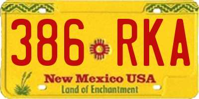 NM license plate 386RKA