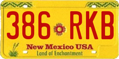 NM license plate 386RKB