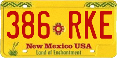 NM license plate 386RKE