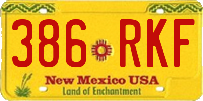 NM license plate 386RKF