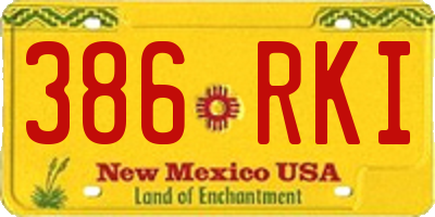 NM license plate 386RKI