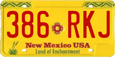 NM license plate 386RKJ