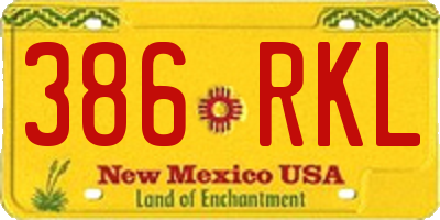 NM license plate 386RKL