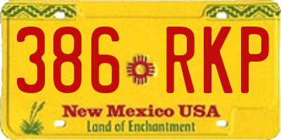 NM license plate 386RKP