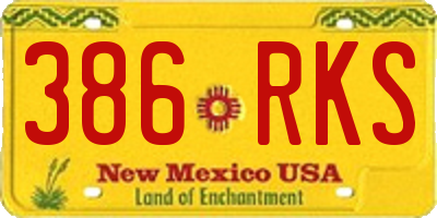 NM license plate 386RKS